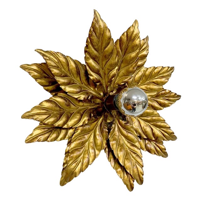 Vintage Gold Gilded Wall Sconce by Hans Kögl, 1970s For Sale
