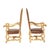 French Pair of Louis XIV Armchairs in Tooled Leather and Gilt Wood, Late 18th C. For Sale - Image 3 of 18