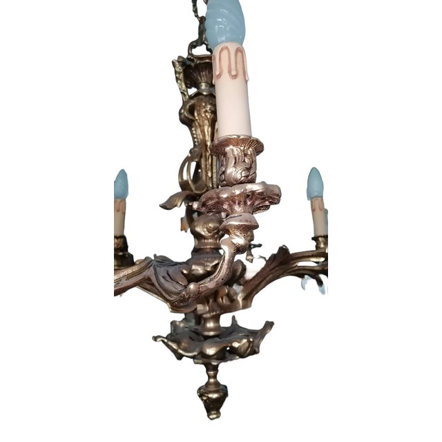 Louis XVI Style Bronze 12-Light Chandelier For Sale - Image 3 of 9