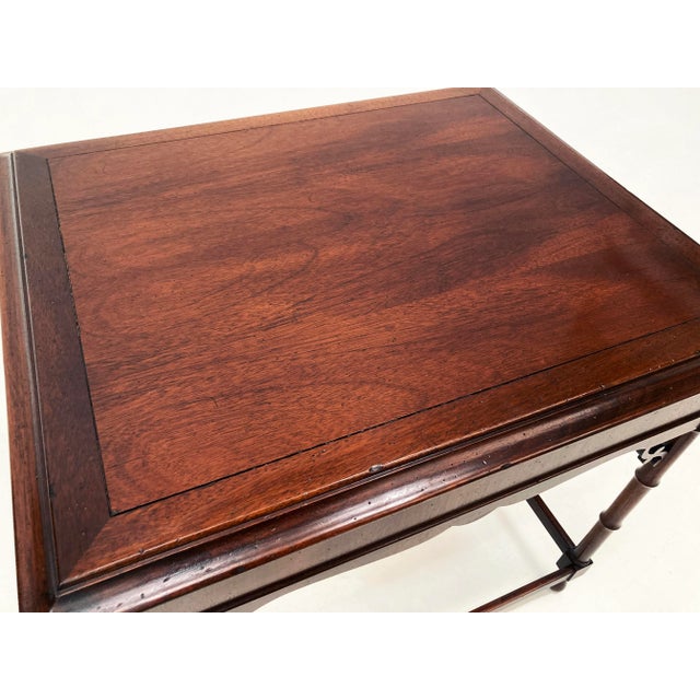 Late 20th Century George III Style Mahogany Single-Drawer Table With Brass Pull by Hekman For Sale - Image 11 of 12