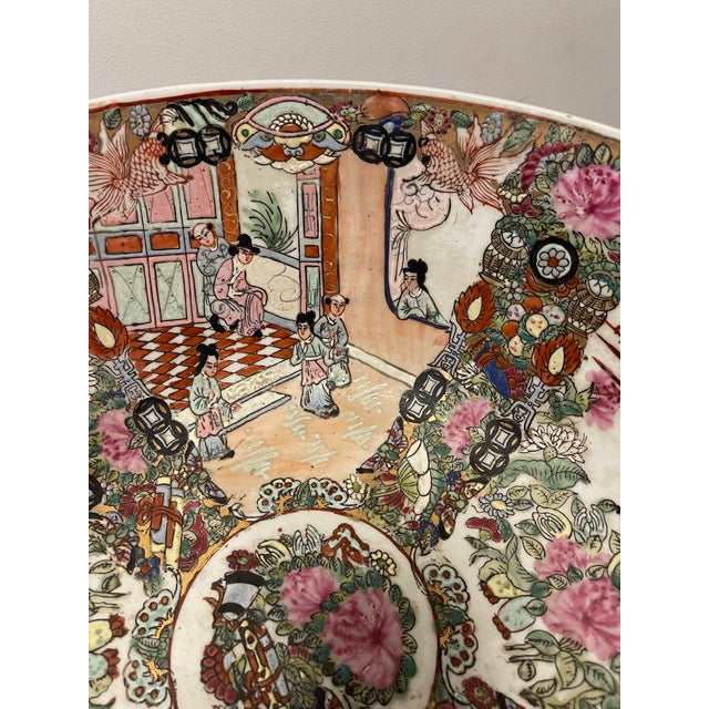 Giant 19th Century Chinese Famille Rose Punch Bowl - "Kezi Tu" Theme With Qianlong Mark For Sale - Image 4 of 7