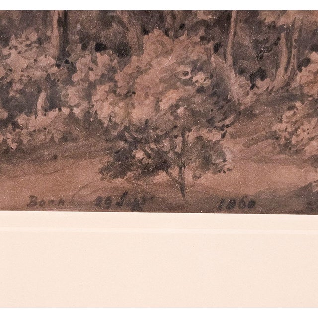 Neoclassical Gouache of a Country Home, Italy Circa 1900 For Sale - Image 3 of 4