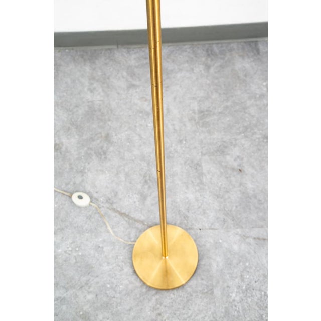 Vintage Mid Century Modern Floor Lamp Set Light Gold Brass 3 Light Atomic Round - a Pair For Sale - Image 12 of 12