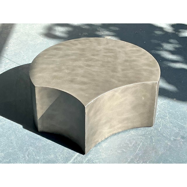 Metal Vintage Postmodern Sculpted Metal Coffee Table For Sale - Image 7 of 7