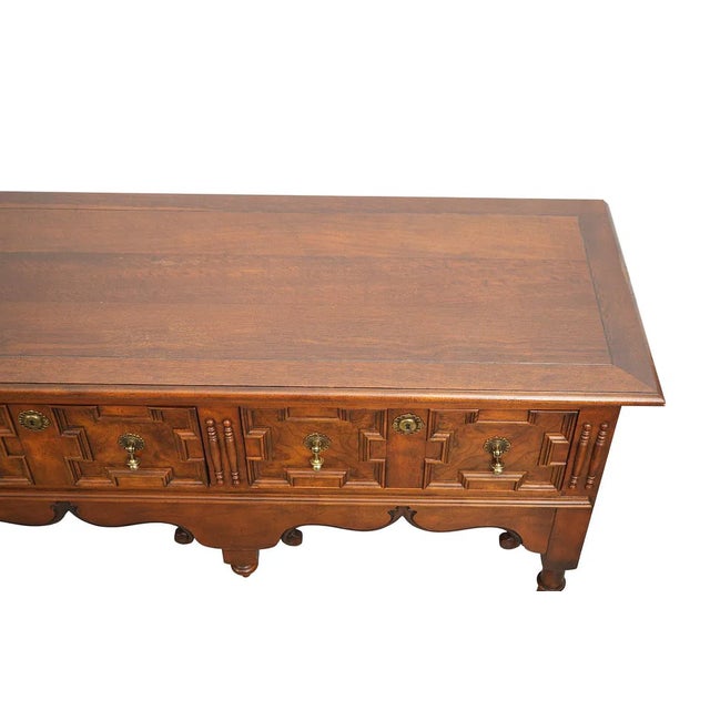 Brown 1970s Antique Style Welsh Oak Dresser Base Style Made by Baker Furniture For Sale - Image 8 of 8