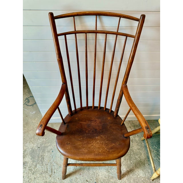 Chestnut Early 20th Century Windsor Style Spindle Back Chair For Sale - Image 8 of 8