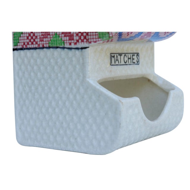 Ceramic Hand Painted Japanese Ceramic Match Holder & Strikers - a Pair For Sale - Image 7 of 8