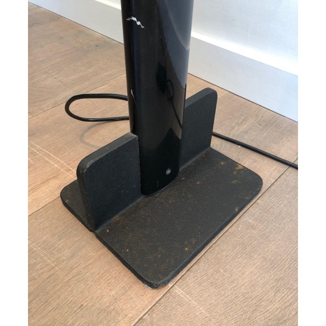 1970s Black Lacquered Metal Floor Lamp For Sale - Image 10 of 12