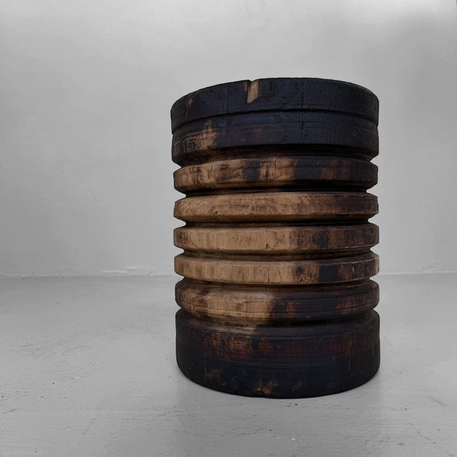Japanese Industrial Wooden Pulley, 1930s-1950s For Sale - Image 6 of 12