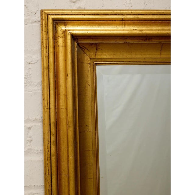 Mid 20th Century Large Vintage Wood Framed Rectangular Wall Mirror For Sale - Image 5 of 6
