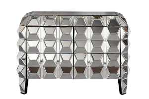Spike Mirrored Four Drawer Cabinet Chest