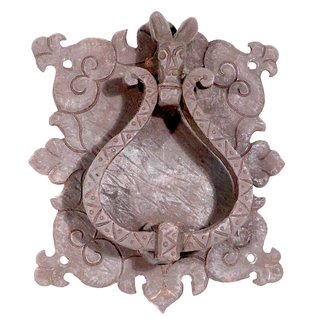 Hand Forged Gothic Door Knocker C 19th C. For Sale - Image 10 of 10