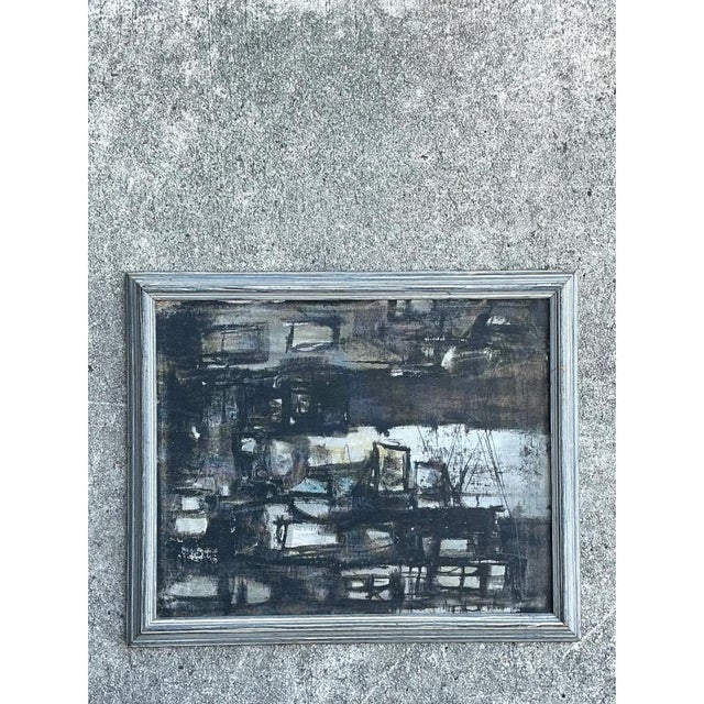 Vintage Framed Abstract Painting For Sale - Image 9 of 12