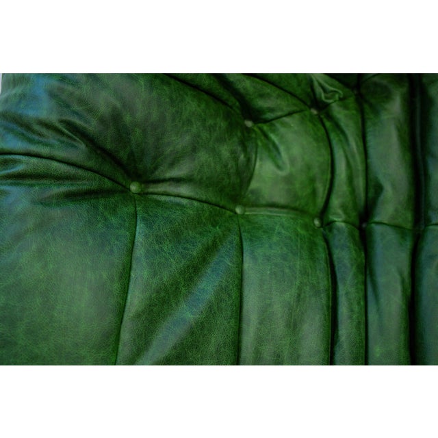 1970s Togo Sofa in Green Leather by Michel Ducaroy, 1970s For Sale - Image 5 of 17