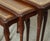 Brown Vintage Nest of Tables with Queen Anne Legs and Brown Embossed Leather Top For Sale - Image 8 of 13