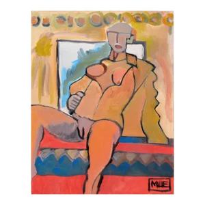 Michael Eggleston Reclining Figure, Contemporary Female Figural Abstract Original Painting