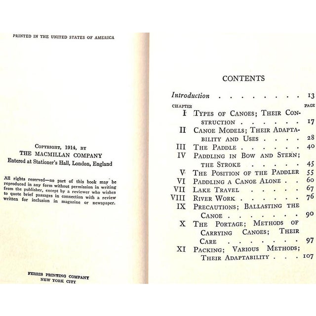 Paper "The Canoe: Its Selection, Care and Use" 1936 Pinkerton, Robert E. For Sale - Image 7 of 12