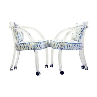 David Hicks Lucite Chairs - Pair For Sale