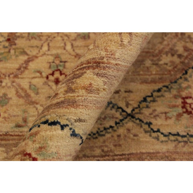 Textile Shabby Chic Ziegler Tan Brown Hand-Knotted Wool Rug - 4'2'' X 5'10'' For Sale - Image 7 of 8
