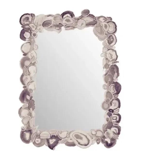 Contemporary Contemporary Marjorie Skouras North Sea Style Natural Agate Mirror 18" w x 30" with 2.5" For Sale - Image 3 of 3