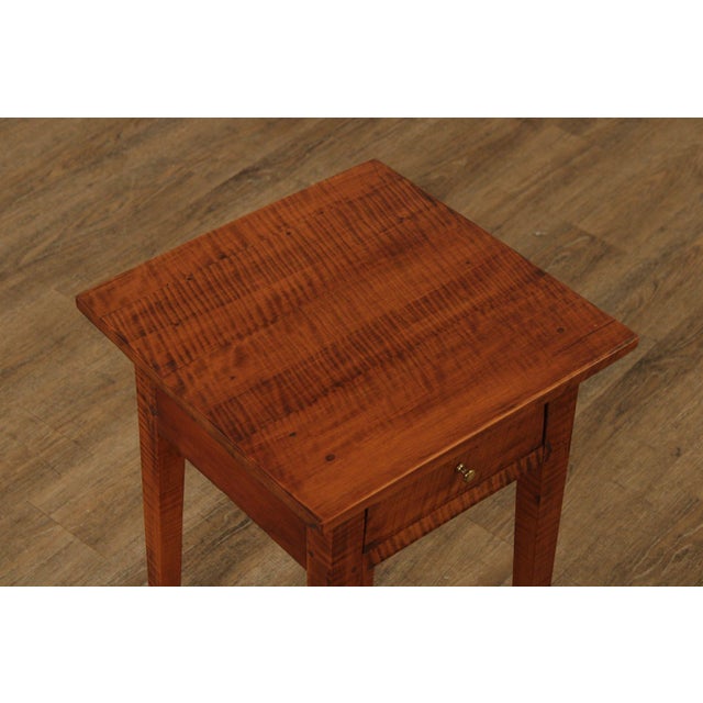 Antique American Federal Period Tiger Maple End Table For Sale - Image 4 of 18
