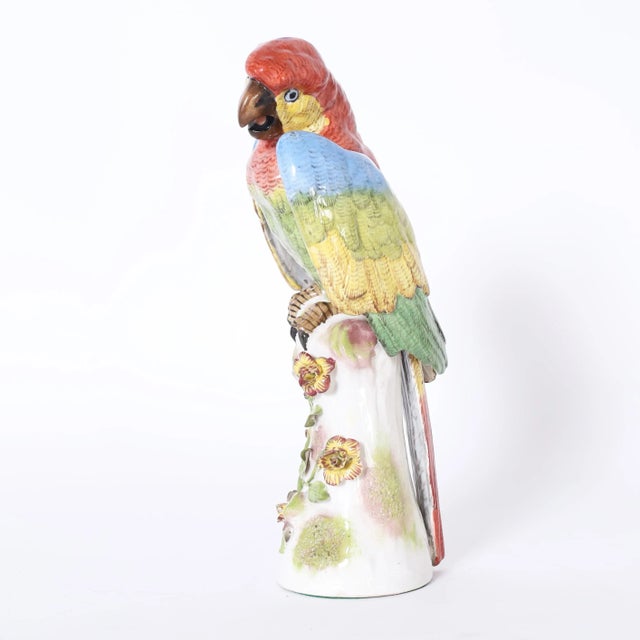 Traditional German Porcelain Parrot For Sale - Image 3 of 8