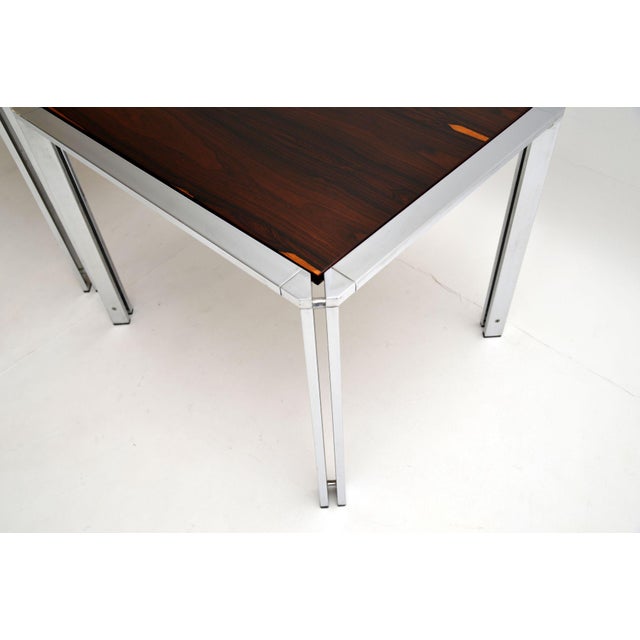 Brown Vintage Italian Chrome Side Tables, 1960s, Set of 2 For Sale - Image 8 of 9