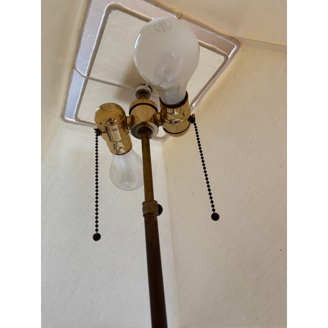 Brown Artisan Crafted Wood Table Lamp For Sale - Image 8 of 13