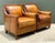 Vintage Nailhead Trim Leather Armchairs - Pair For Sale - Image 11 of 12