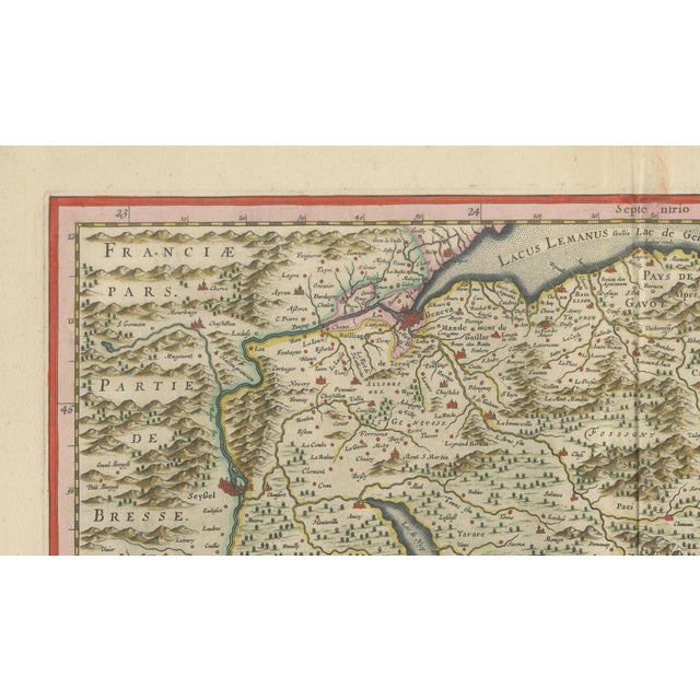 Blaeu Map of Savoy & Alps, 1642 For Sale - Image 6 of 13