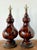 Metal Vintage Boho Chocolate Glazed Ceramic Lamps - A Pair For Sale - Image 7 of 12