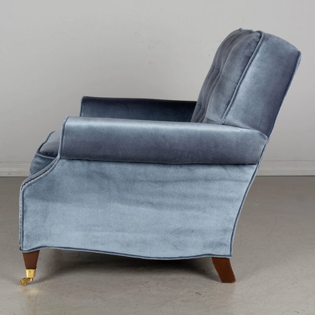 Mid Century Velvet Club Chair & Ottoman For Sale In Orlando - Image 6 of 9