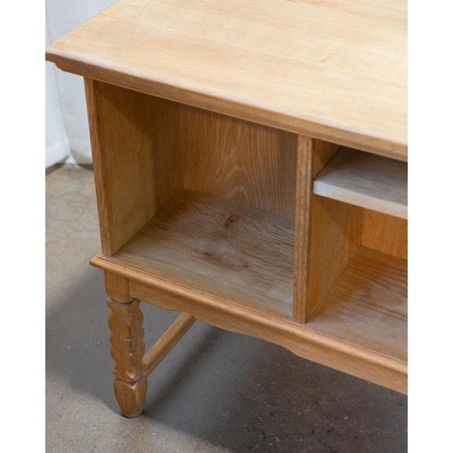 Brown Danish Oak Writing Desk Attributed to Henning Kjærnulf, C. 1970s For Sale - Image 8 of 15