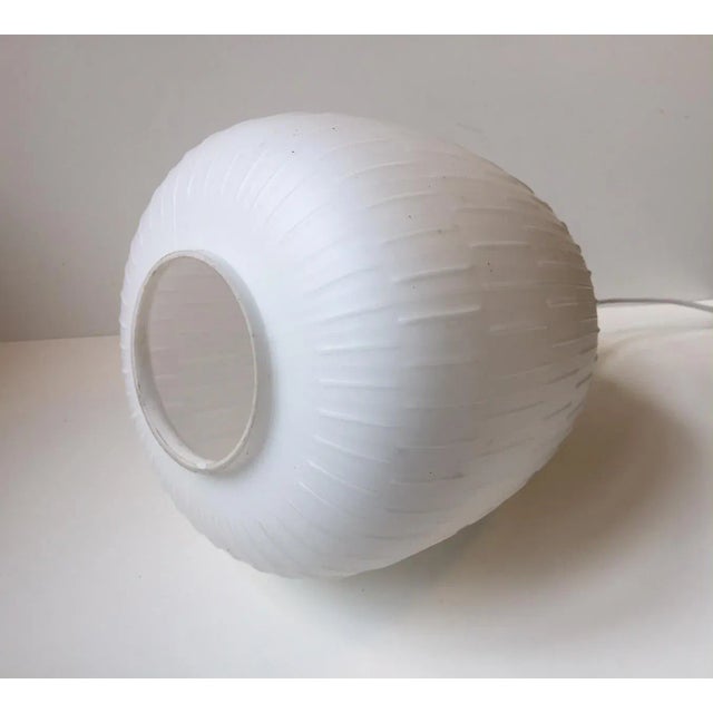 Metal Reeded Glass & Brass Pendant Lamp, 1950s For Sale - Image 7 of 9