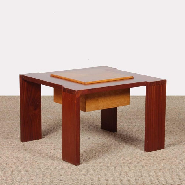 Brown 20th Century Square Wooden Coffee Table For Sale - Image 8 of 8