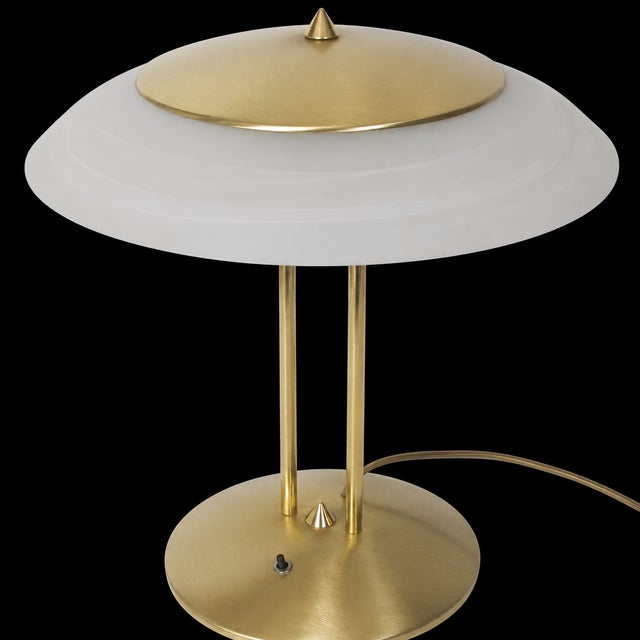 1980s Modern Dimmable Table Lamp in Brass and Glass, 1980s For Sale - Image 5 of 5