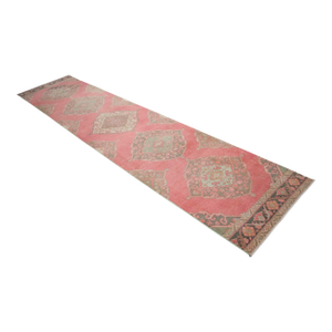 Hand-Knotted Turkish Runner Rug - 2′9″ × 12′8″