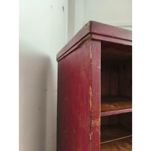 Red Antique Burgundy-Colored Pharmacy Chest of Drawers, 1890s For Sale - Image 8 of 18
