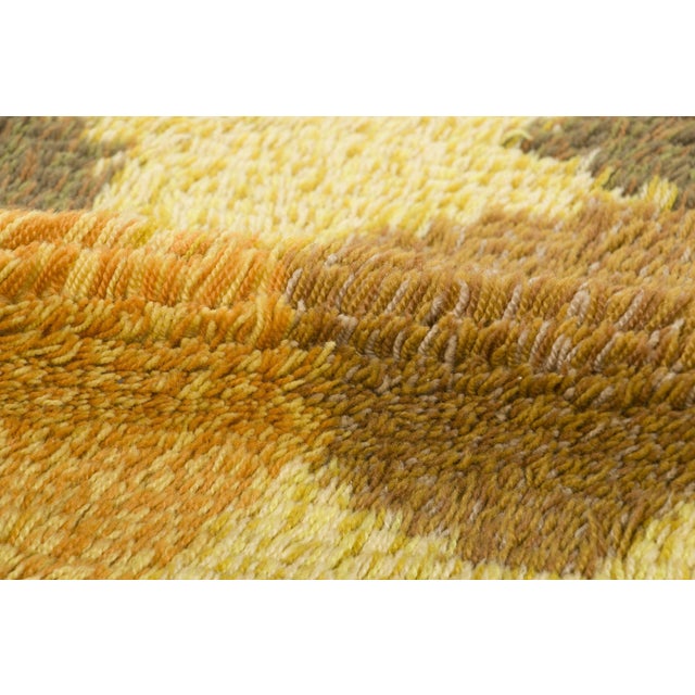 Vintage Swedish Rya Wool Rug in Gold & Brown Hues by Rug & Kilim, 1950-1959 For Sale In New York - Image 6 of 9