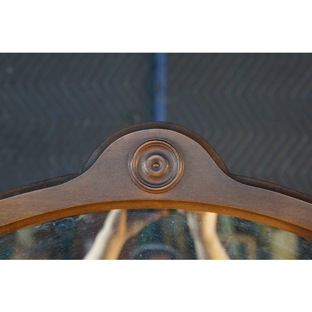 1920s Antique Jacobean Gothic American Walnut Vanity Dressing Table Tri Fold Mirror For Sale - Image 5 of 18