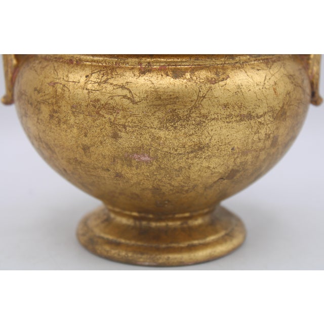 1920s Antique Italian Gold Leaf Gilt Terra Cotta Cachepot For Sale - Image 5 of 9