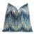 Blue Multi Zigzag Velvet Throw Pillow With Feather Down Insert For Sale