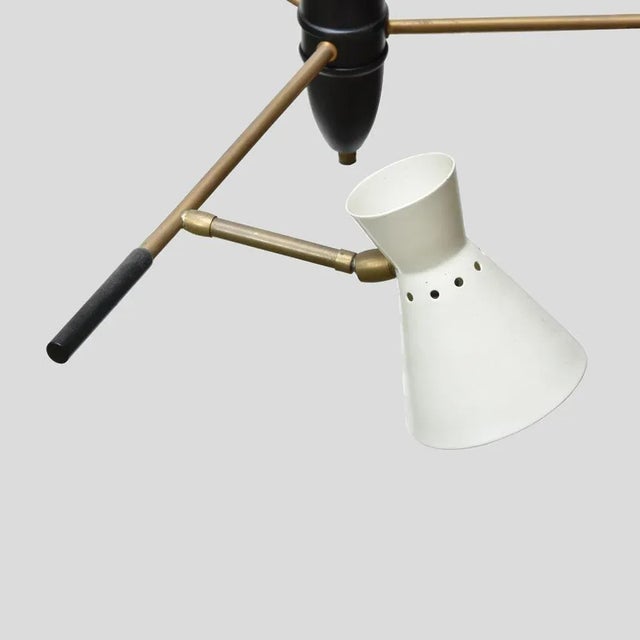 Pendant Light with Articulating Shades by Luigi Sarfati, 1950s For Sale - Image 4 of 6