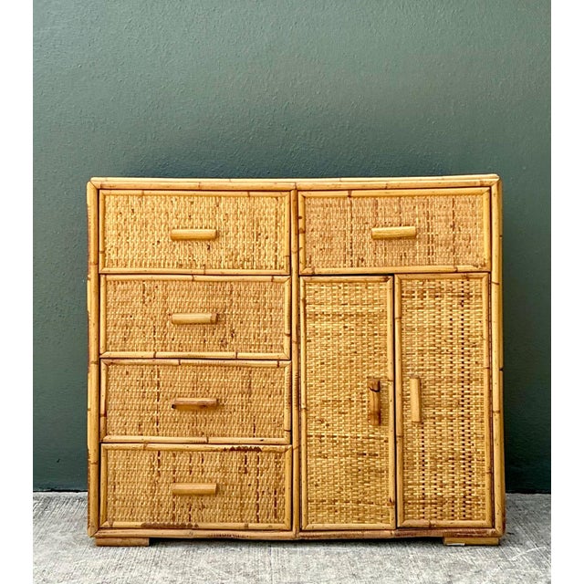 Vintage Woven Rattan and Wood Sideboard For Sale - Image 15 of 17
