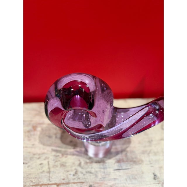 Italian Mid 20th Century Italian Murano Sculpture Signed Lavender Glass. For Sale - Image 3 of 6