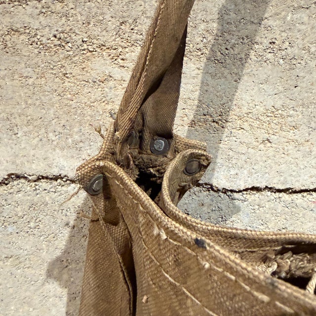 1920s Vintage Military Bread Bag (Musette Bag) Canvas Decoration For Sale - Image 5 of 15