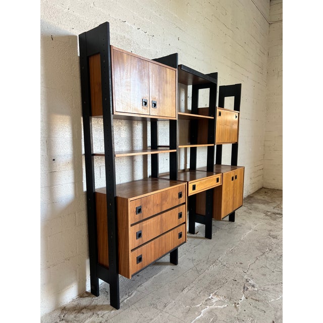 Mid Century Danish Wall Shelving Unit and Desk For Sale - Image 4 of 4