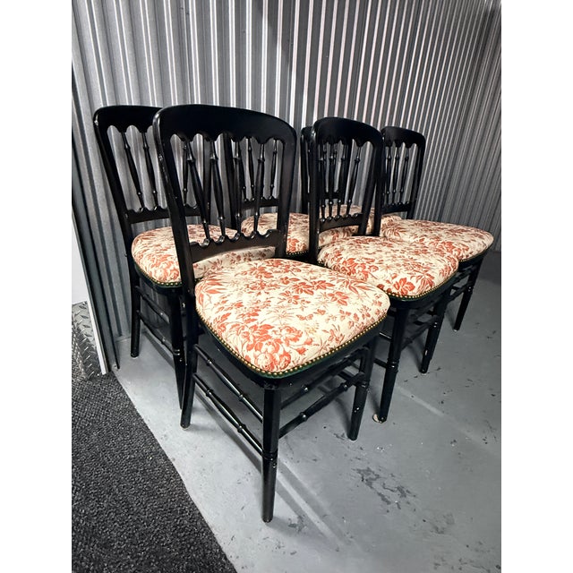 Wood Set of 6 Gucci Herbarium Dining Chairs For Sale - Image 7 of 11