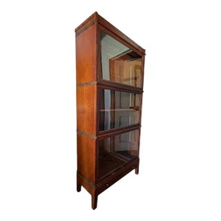 Antique Globe-Wernicke Quarter-Sawn White (Tiger) Oak Barrister Bookcase With Rare Drawer Base, Grade 298 ½ For Sale