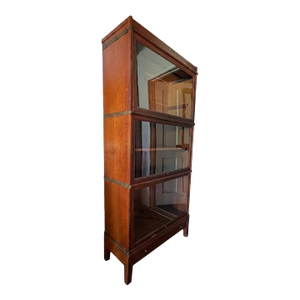 Antique Globe-Wernicke Quarter-Sawn White (Tiger) Oak Barrister Bookcase With Rare Drawer Base, Grade 298 ½